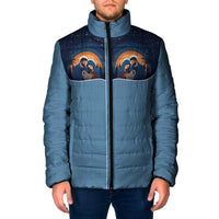 Western Yoke Padded Jacket Holy Family Christmas Cowboy Style - Wonder Print Shop