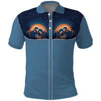 Western Yoke Polo Shirt Holy Family Christmas Cowboy Style - Wonder Print Shop