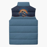 Western Yoke Sleeveless Puffer Jacket Holy Family Christmas Cowboy Style - Wonder Print Shop