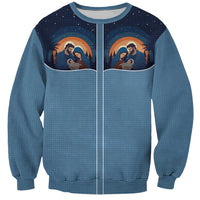 Western Yoke Sweatshirt Holy Family Christmas Cowboy Style - Wonder Print Shop