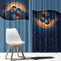 Western Yoke Window Curtain Holy Family Christmas Cowboy Style - Wonder Print Shop