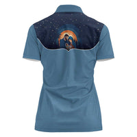 Western Yoke Women Polo Shirt Holy Family Christmas Cowboy Style - Wonder Print Shop