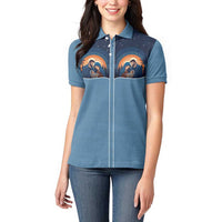Western Yoke Women Polo Shirt Holy Family Christmas Cowboy Style - Wonder Print Shop