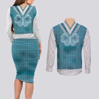 Oktoberfest Couples Matching Long Sleeve Bodycon Dress and Long Sleeve Button Shirt Dirndl Retro Style - Wonder Print Shop