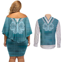 Oktoberfest Couples Matching Off Shoulder Short Dress and Long Sleeve Button Shirt Dirndl Retro Style - Wonder Print Shop