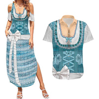 Oktoberfest Couples Matching Summer Maxi Dress and Hawaiian Shirt Dirndl Retro Style - Wonder Print Shop