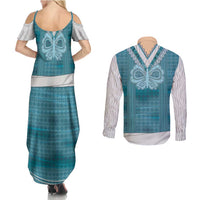 Oktoberfest Couples Matching Summer Maxi Dress and Long Sleeve Button Shirt Dirndl Retro Style - Wonder Print Shop