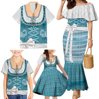 Oktoberfest Family Matching Mermaid Dress and Hawaiian Shirt Dirndl Retro Style - Wonder Print Shop