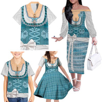 Oktoberfest Family Matching Off The Shoulder Long Sleeve Dress and Hawaiian Shirt Dirndl Retro Style - Wonder Print Shop