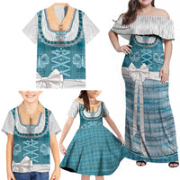 Oktoberfest Family Matching Off Shoulder Maxi Dress and Hawaiian Shirt Dirndl Retro Style - Wonder Print Shop