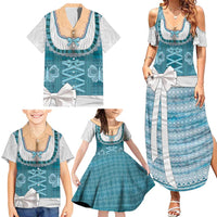 Oktoberfest Family Matching Summer Maxi Dress and Hawaiian Shirt Dirndl Retro Style - Wonder Print Shop