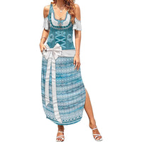 Oktoberfest Family Matching Summer Maxi Dress and Hawaiian Shirt Dirndl Retro Style - Wonder Print Shop