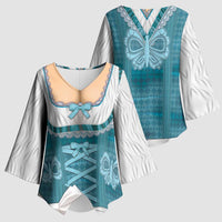 Oktoberfest Kimono Sleeve Blouse Dirndl Retro Style - Wonder Print Shop