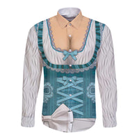 Oktoberfest Long Sleeve Button Shirt Dirndl Retro Style - Wonder Print Shop