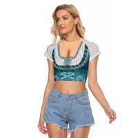 Oktoberfest Raglan Cropped T Shirt Dirndl Retro Style - Wonder Print Shop