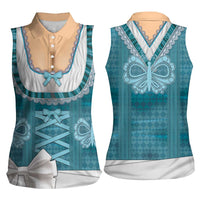 Oktoberfest Women Sleeveless Polo Shirt Dirndl Retro Style - Wonder Print Shop