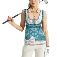 Oktoberfest Women Sleeveless Polo Shirt Dirndl Retro Style - Wonder Print Shop