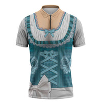 Oktoberfest Zipper Polo Shirt Dirndl Retro Style - Wonder Print Shop