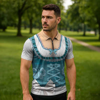 Oktoberfest Zipper Polo Shirt Dirndl Retro Style - Wonder Print Shop