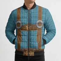 Oktoberfest Bomber Puffer Jacket Lederhosen Retro Style - Wonder Print Shop