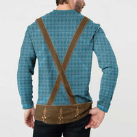 Oktoberfest Button Sweatshirt Lederhosen Retro Style - Wonder Print Shop