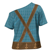 Oktoberfest Cross Shoulder Shirt Lederhosen Retro Style - Wonder Print Shop