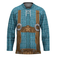 Oktoberfest Hockey Jersey Lederhosen Retro Style - Wonder Print Shop