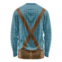 Oktoberfest Long Sleeve Shirt Lederhosen Retro Style - Wonder Print Shop
