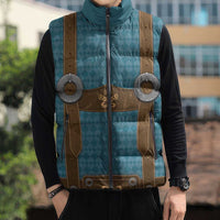 Oktoberfest Sleeveless Puffer Jacket Lederhosen Retro Style - Wonder Print Shop