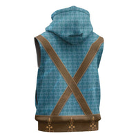 Oktoberfest Sleeveless Zip Hoodie Lederhosen Retro Style - Wonder Print Shop