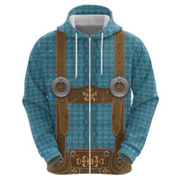 Oktoberfest Zip Hoodie Lederhosen Retro Style - Wonder Print Shop
