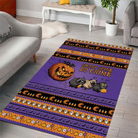 Halloween Animal Funny Area Rug Short Spine Do Crime Spooky Pumpkin Chase