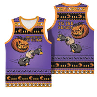 Halloween Animal Funny Basketball Jersey Short Spine Do Crime Spooky Pumpkin Chase
