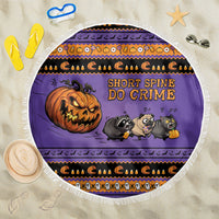 Halloween Animal Funny Beach Blanket Short Spine Do Crime Spooky Pumpkin Chase