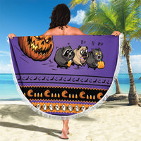 Halloween Animal Funny Beach Blanket Short Spine Do Crime Spooky Pumpkin Chase