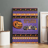 Halloween Animal Funny Canvas Wall Art Short Spine Do Crime Spooky Pumpkin Chase