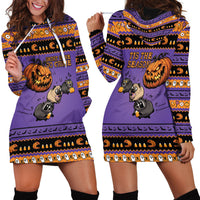 Halloween Animal Funny Hoodie Dress Short Spine Do Crime Spooky Pumpkin Chase