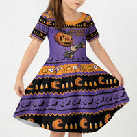 Halloween Animal Funny Kid Short Sleeve Dress Short Spine Do Crime Spooky Pumpkin Chase