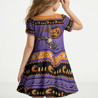 Halloween Animal Funny Kid Short Sleeve Dress Short Spine Do Crime Spooky Pumpkin Chase