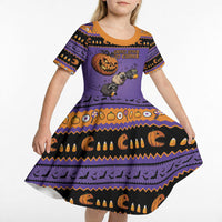 Halloween Animal Funny Kid Short Sleeve Dress Short Spine Do Crime Spooky Pumpkin Chase