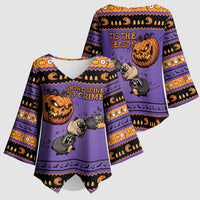 Halloween Animal Funny Kimono Sleeve Blouse Short Spine Do Crime Spooky Pumpkin Chase