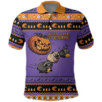 Halloween Animal Funny Polo Shirt Short Spine Do Crime Spooky Pumpkin Chase
