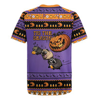 Halloween Animal Funny Rugby Jersey Short Spine Do Crime Spooky Pumpkin Chase
