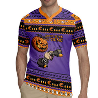 Halloween Animal Funny Rugby Jersey Short Spine Do Crime Spooky Pumpkin Chase