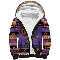 Halloween Animal Funny Sherpa Hoodie Short Spine Do Crime Spooky Pumpkin Chase