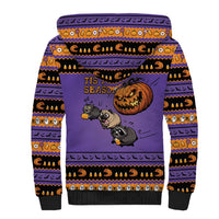 Halloween Animal Funny Sherpa Hoodie Short Spine Do Crime Spooky Pumpkin Chase