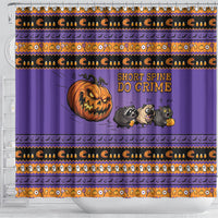 Halloween Animal Funny Shower Curtain Short Spine Do Crime Spooky Pumpkin Chase