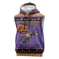 Halloween Animal Funny Sleeveless Hoodie Short Spine Do Crime Spooky Pumpkin Chase