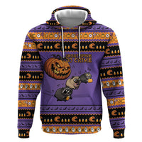 Halloween Animal Funny Zip Hoodie Short Spine Do Crime Spooky Pumpkin Chase
