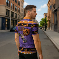 Halloween Animal Funny Zipper Polo Shirt Short Spine Do Crime Spooky Pumpkin Chase